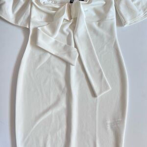 Nasty Gal White Tie Front Off the Shoulder Mini Dress